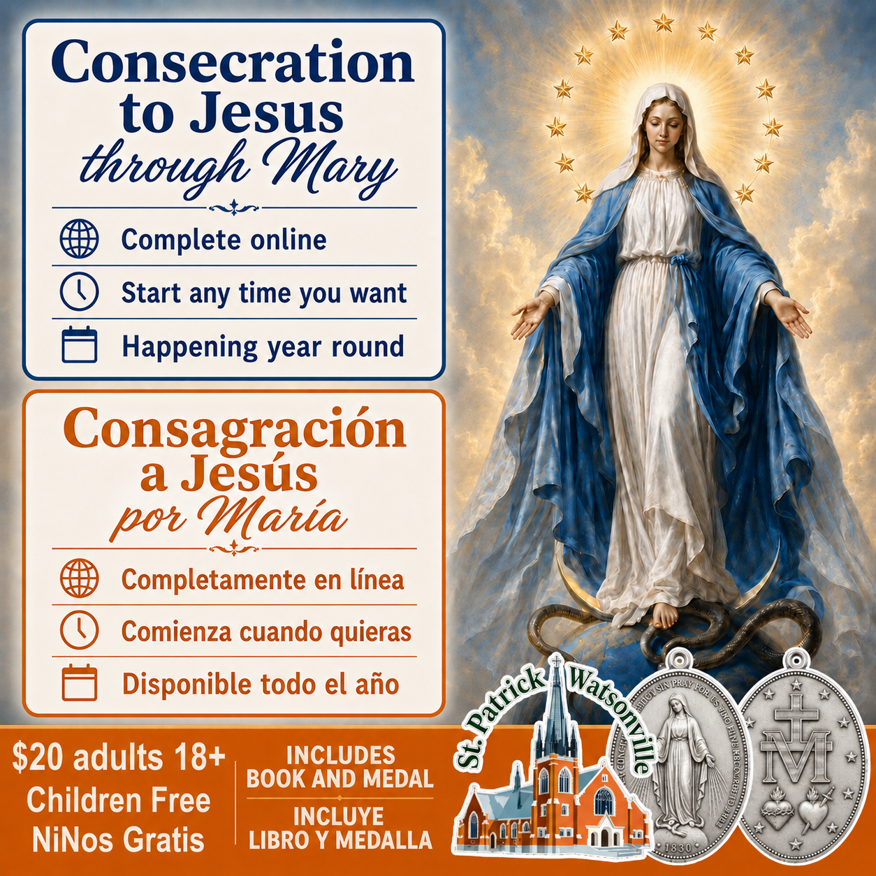 Consecration to Jesus through Mary, available online year round